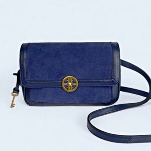 Fossil Jasmine Flap Suede Crossbody Purse